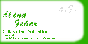 alina feher business card